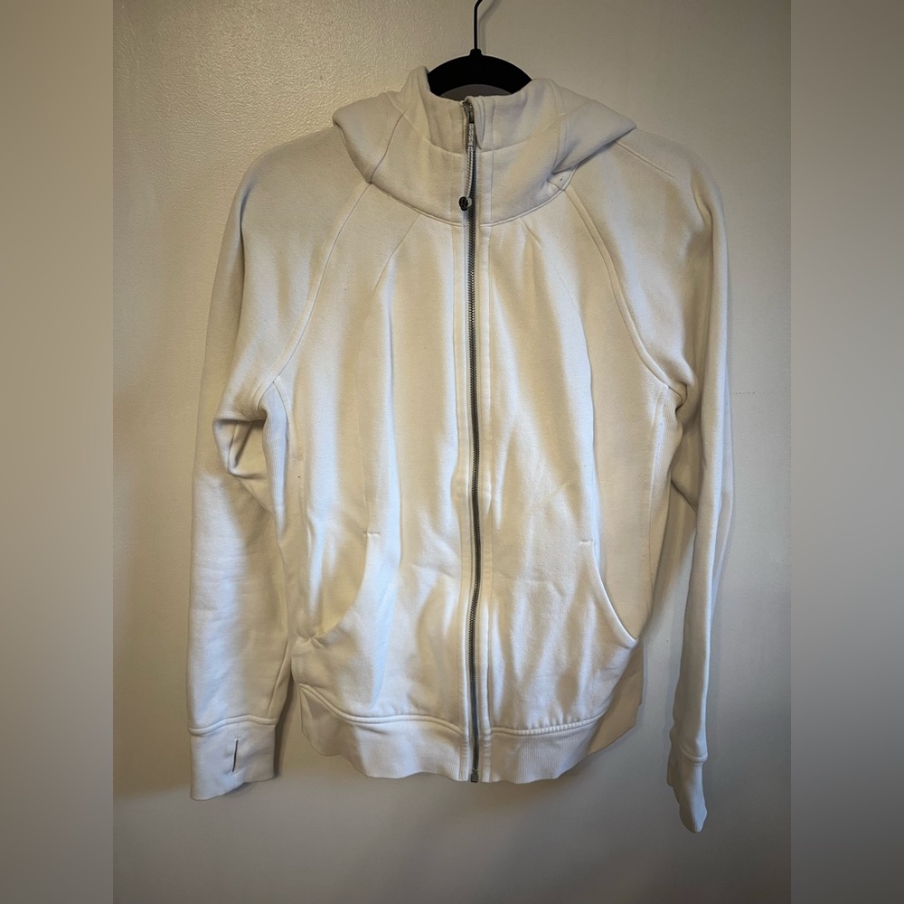 Lululemon white full zip scuba sweatshirt